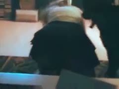 A bored schoolgirl decides to let her dog drill her in the living room.